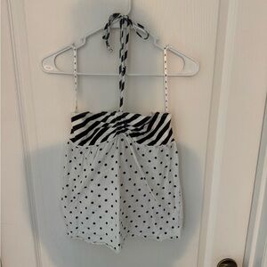 Roxy Black and White Striped Top